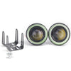 Car Truck 2 x 2.5" LED Fog Lights Round Green COB Angel Eyes Halo