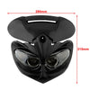 Motorcycle - Black Plastic Universal Street Fighter Headlight Fairing Indicators