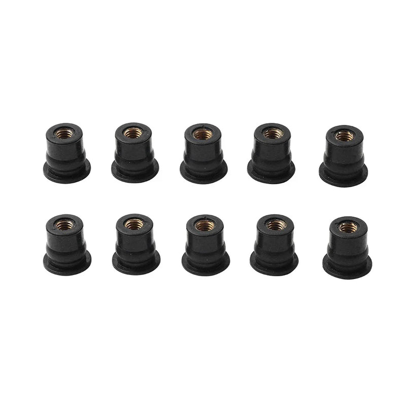 Vibration Dampening 10 x M5 Motorcycle Windshield Rubber Nuts (All Years)