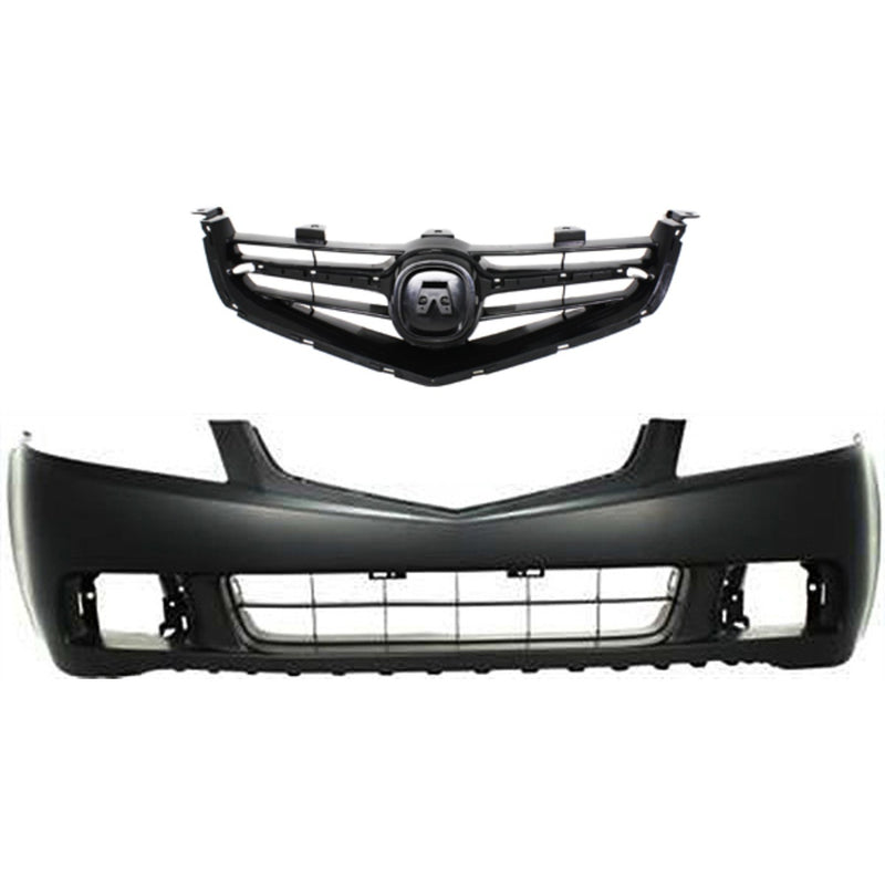 Front Bumper Cover Grille Kit For 2004-05 Acura TSX