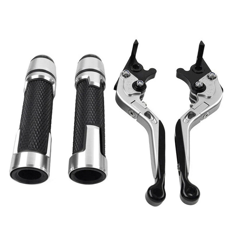 Suzuki GSXR1000 Silver Extendable Brake Clutch Levers Grip Set (2001-2023)