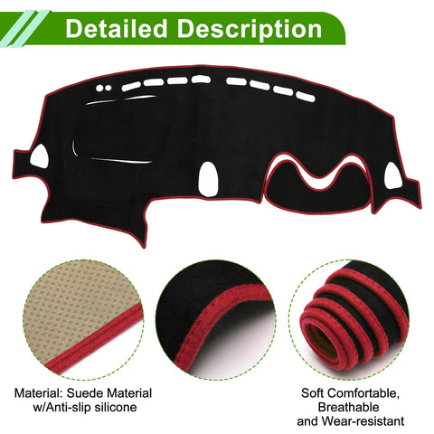 Nissan Juke F15 2011-2019 Sun Protector Black Red Dashboard Cover Mat