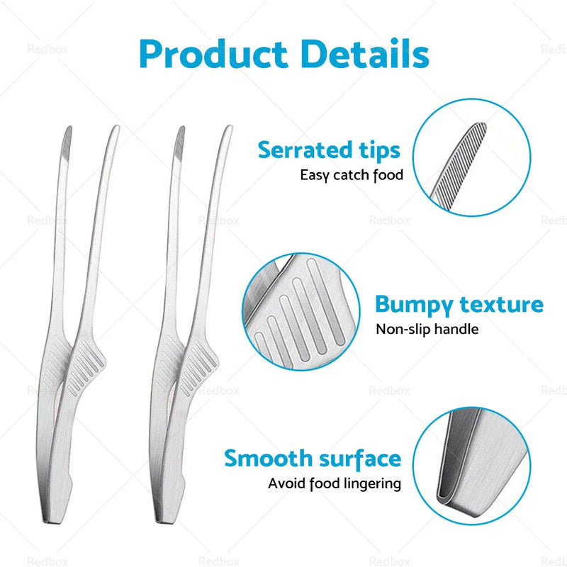 Grill - Korean & Japanese 4 x BBQ Tongs Self-Standing Non-Slip Cooking