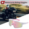 Motorcycle Riding Goggles Pink Lens White Frame Tri-Acetyl Cellulos PC