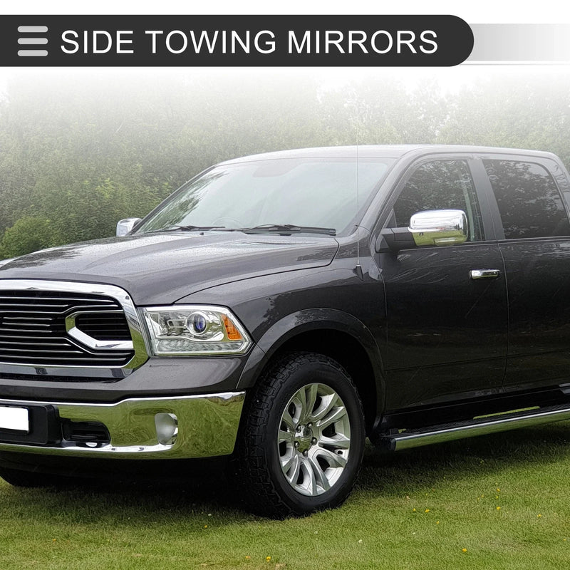 Dodge Ram 1500 with Turn Signal Light Silver Tone Tow Mirrors