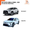 Toyota Corolla Cross 3D Acrylic Logo Emblem with Silver Red Trim (20-25)