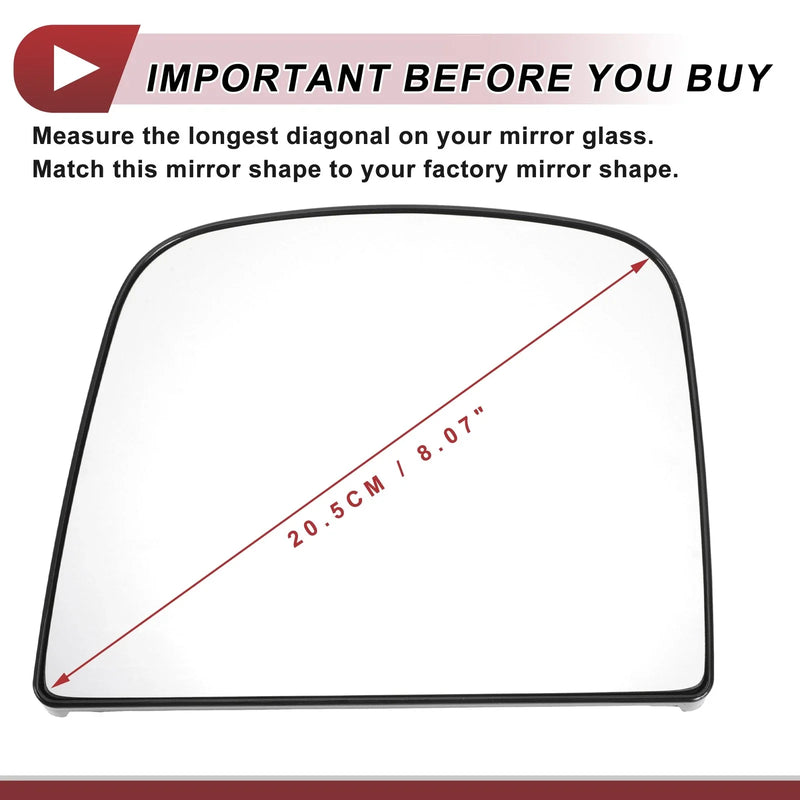 Chevrolet Heated Left Driver Side Upper Tow Mirror Glass
