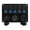 Truck Caravan Waterproof Switch Panel with USB Ports and Blue Light