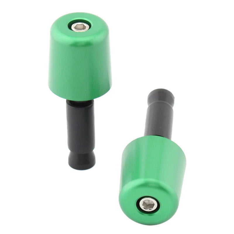 Universal Motorcycle 1.5" Green Handlebar Hand Grips & End Caps