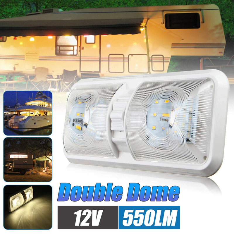 RV Boat Camper Trailer 2PCS / Interior Double Dome Ceiling Lights