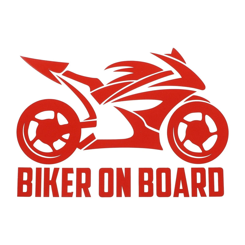 Motorcycle Pattern Reflective Red Square Hollow Bumper Decal