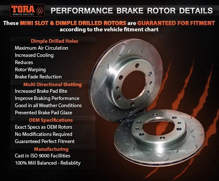 Rear Drilled + Slotted Disc Brake Rotors Subaru BRZ ZN6 (2012-2015)