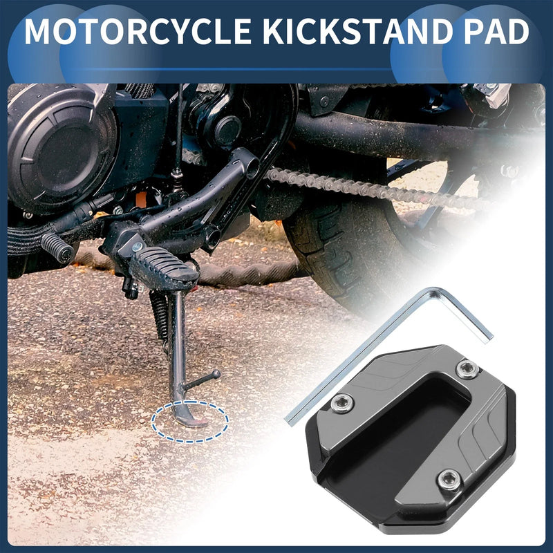 Motorcycle Motorcycle Kickstand Pad Aluminum Alloy Titanium Tone