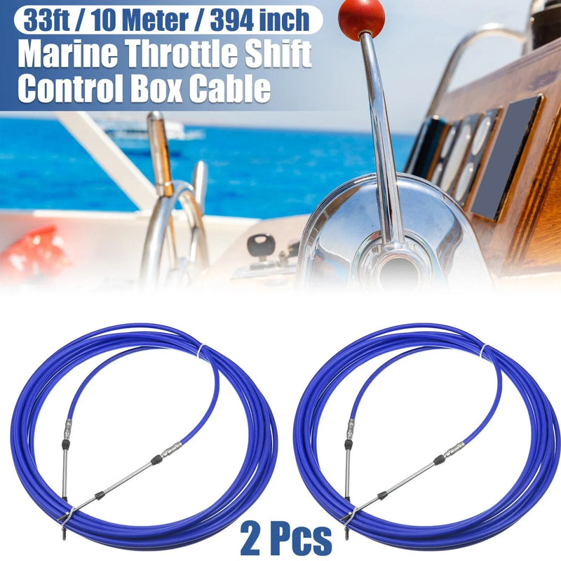 Yamaha Blue 2 x 33ft Marine Type Shift Remote Control Box Cable