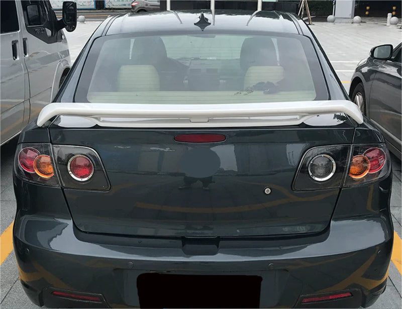 Mazda 3 Sedan Double Layer Boot Rear Spoiler Unpainted Wing (2004-2009)