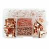 Office School Stationery 500 x Binder Clips Paper Clips Push Pins Set