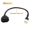 Motorbike 6 Pin to OBDII Cable / 36.6cm 1.2ft / OBDII Diagnostic Cable