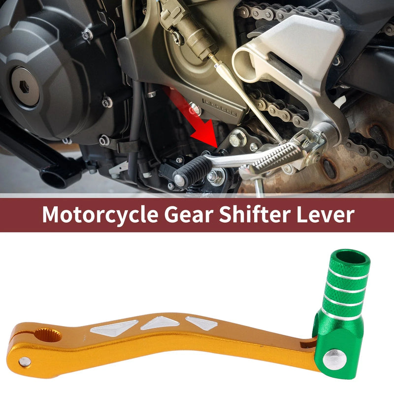 Yamaha TTR 50cc Folding Motorcycle Gear Shifter Lever Gold Tone and Green