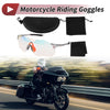 Motorcycle 1 Set Riding Goggles Light Red Lens Silver Tone Frame PC TPU
