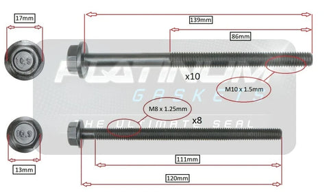 Mazda BT50 BT-50 XT 2.2L P4AT Duratec Head Gasket+Head Bolts