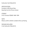 Yamaha FZR 600 4 x Carburetor Repair Kits (1989-1999)