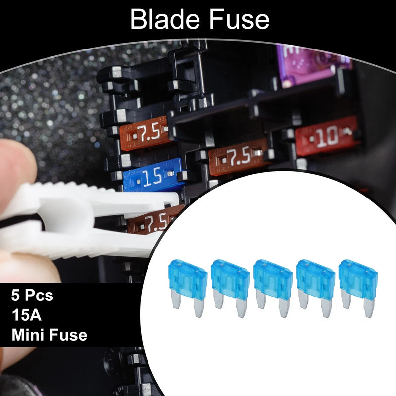 Car Boat Truck RV Motorcycle Mini Fuse 15A Blade Fuse 5 Pcs