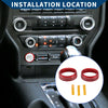 Ford Mustang (2015-2021) 2 x Red Radio Audio Tune Switch Knob Covers