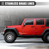 Jeep Wrangler JK 2007-2018 Stainless Steel Silver Tone Set of Brake Lines
