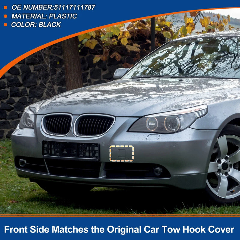 BMW 525i 530i 550i Black Front Car Bumper Tow Hook Cover