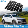 Nissan Rogue (2014-2020) Black 8 Pcs Windshield B Pillar Trim Garnish