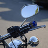 Motorcycle 1 Pair Blue Carbon Fiber Pattern Handlebar Ends Plug Cap