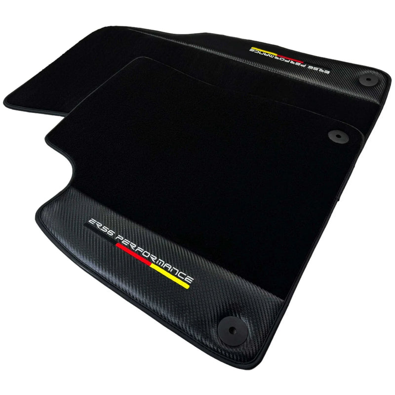 Audi A8 D5 Long (2017-2023) with Carbon | 2 x Mats Black Floor Mats
