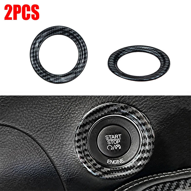 Dodge Challenger Carbon Fiber Engine Start Push Button Ring Trim (2015-2020)