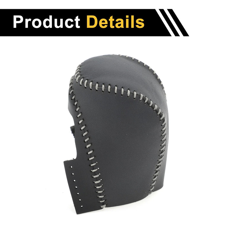 Honda Civic (2016-2021) Black Gray Faux Leather Car Gear Shift Knob Cover