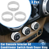 Jeep Wrangler JK JKU (2011-2018) Silver 3 x Car AC Switch Knob Cover Rings
