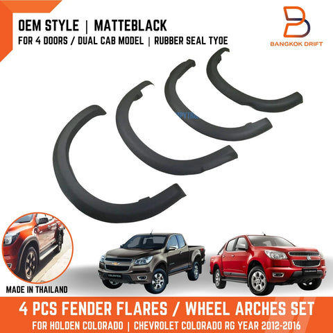 Holden Colorado RG Matte Black Wheel Arch Flares (2012-2016)