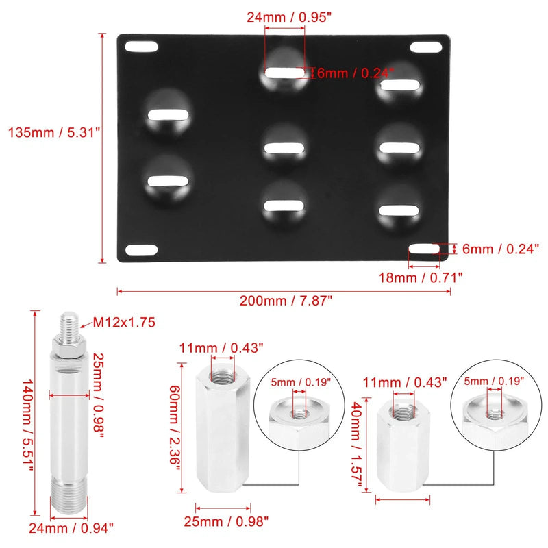 Toyota Yaris Front Bumper Tow Hook License Plate Bracket (2006-2011)