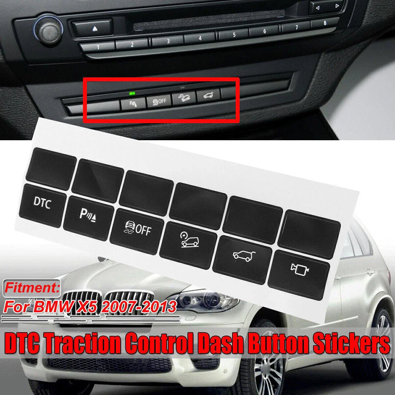 BMW X5 Dash Button Stickers DTC Traction Control (2007–2013)