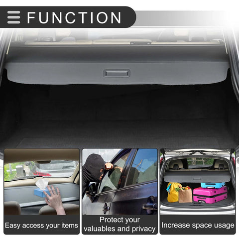 Kia Seltos (2020-2024) Gloss Black Retractable Cargo Cover