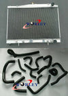 Nissan R33 R34 GT GTT GTR Aluminum Radiator & Silicone Hose Blue (1999-2000)