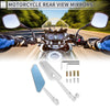 Motorcycle Rear View Mirrors Prismatic Shape Silver Tone Aluminum Alloy