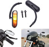 Harley Softail Sportster Black Billet Mini Oval Motorcycle Mirrors