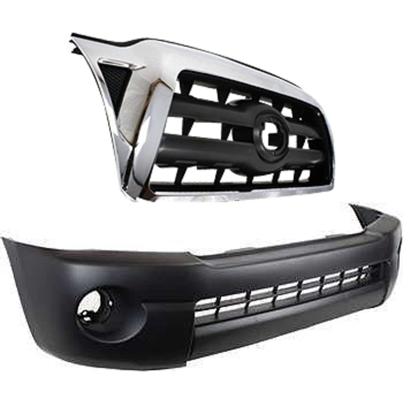 Front Bumper Cover Kit Grille For 2005-2008 Toyota Tacoma