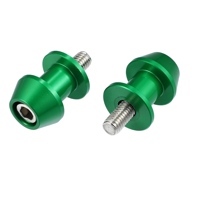 Honda 8mm M8x1.25 Green Motorcycle Swing Arm Spools