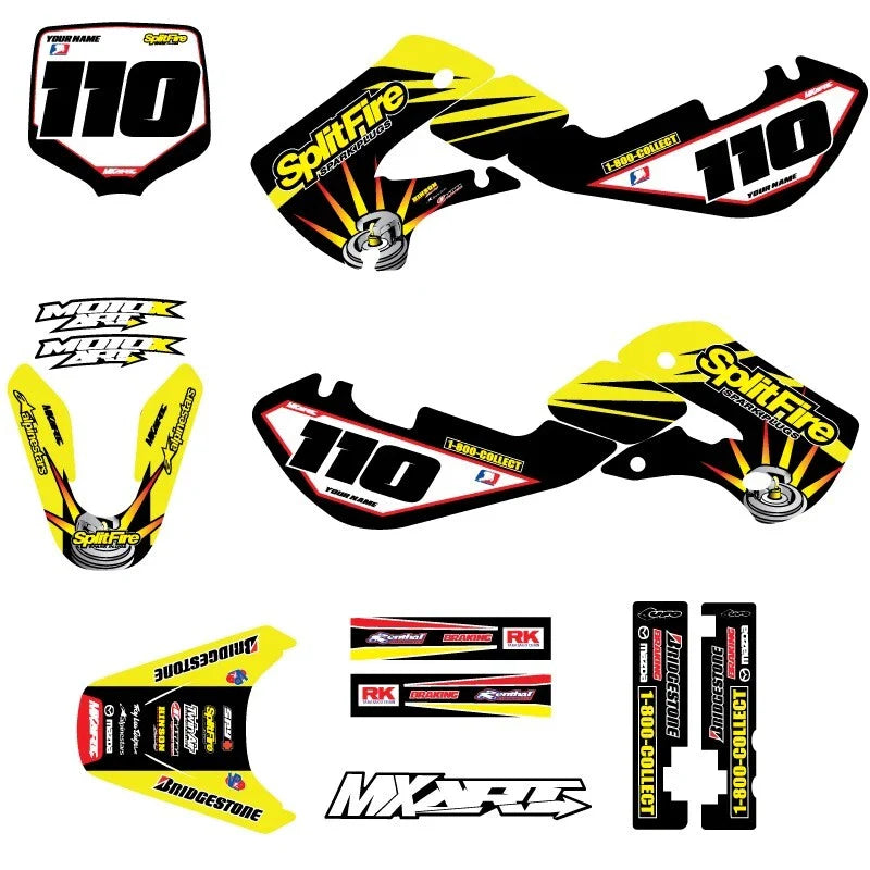 Suzuki DRZ 110 MX Graphics Decal Sticker Kit