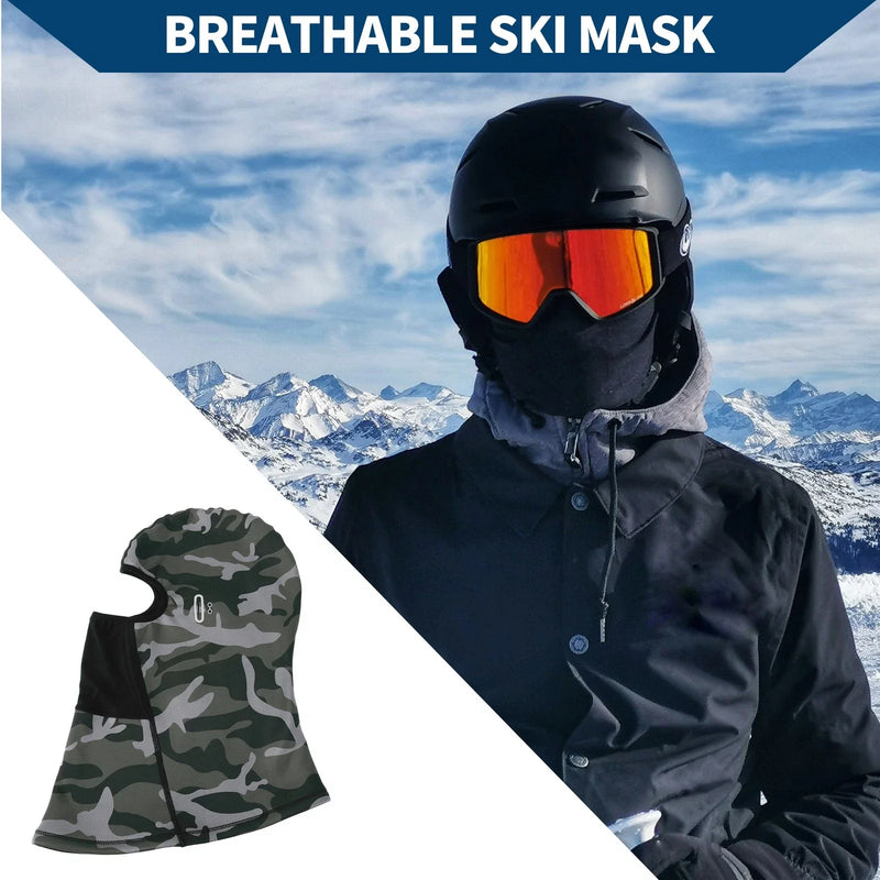 Motorcycle Grey Balaclava Mask with Glasses Hole