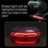 LED USB Bike Tail Light w/ Turn Signals & Anti-Theft Alarm IP54 Waterproof
