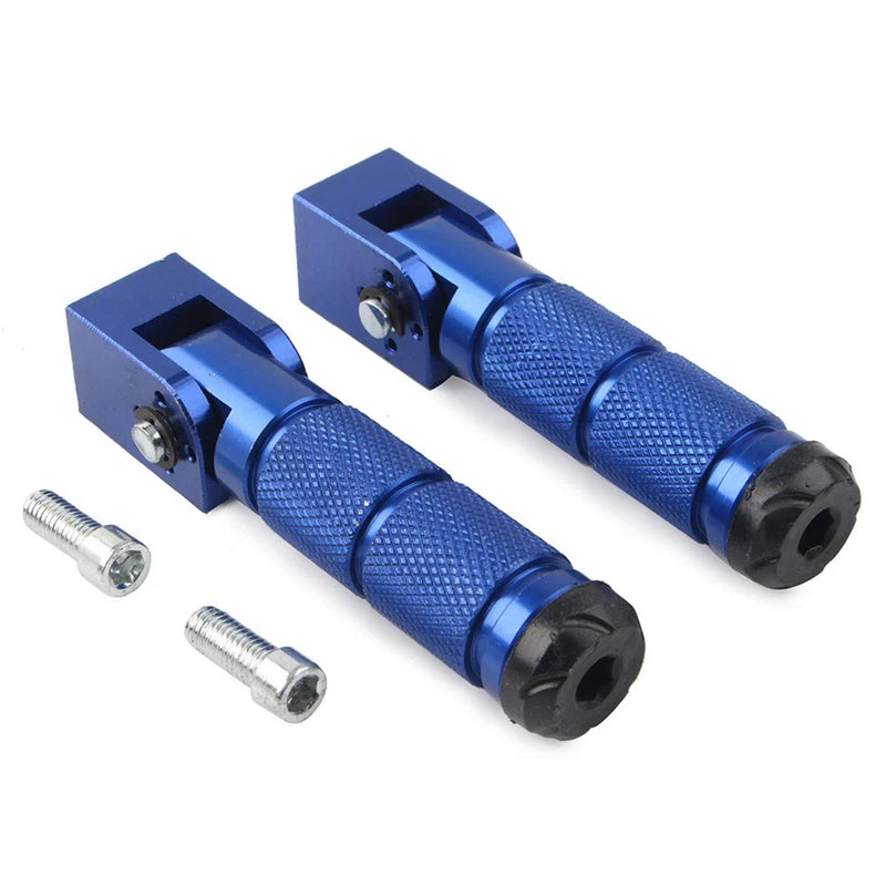Electric Motor Bicycle ATV Blue 8mm Folding Footpegs