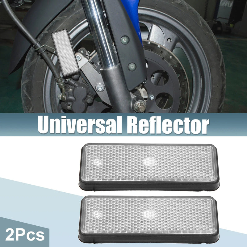Motorcycle Garbage Cans White 2 x Universal Rectangle Shape Reflector