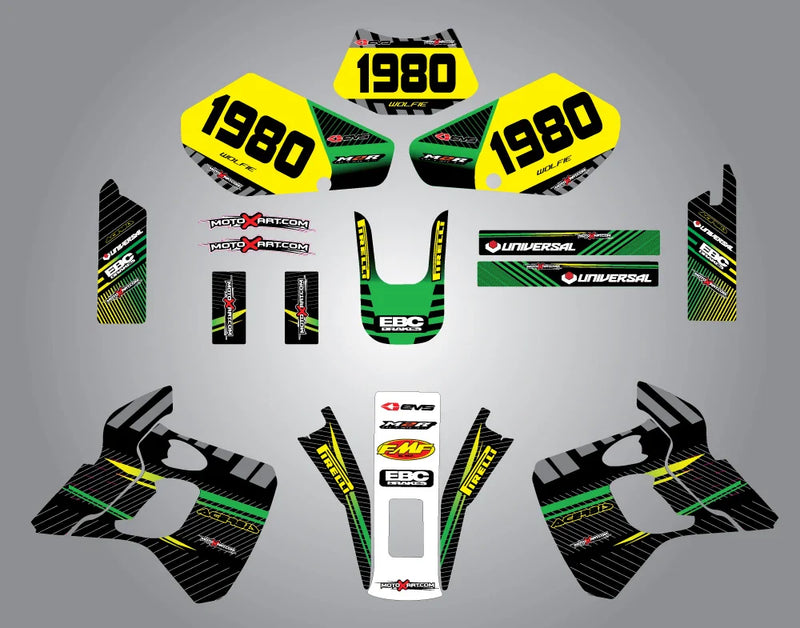 Kawasaki KDX 250 Full Custom Graphic Kit (1991-1994)